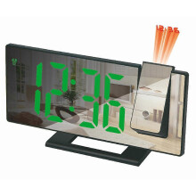 (black with green letters) LED Digital Projection Alarm Clock Temperature Date Snooze Ceiling Projector
