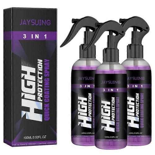 3Pcs 100ML 3 In 1 High Protection Quick Car Coat Ceramic Coating Spray Hydrophobic