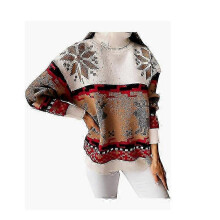 (XL)Women's Christmas Sweater, Merry Christmas Knitted Sweater Gift Reindeer Turtleneck Sweater Sweater