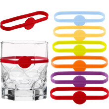 24 Glass Wine Labels with Silicone Beverage Accessories, Reusable and Waterproof for Home and Event Use