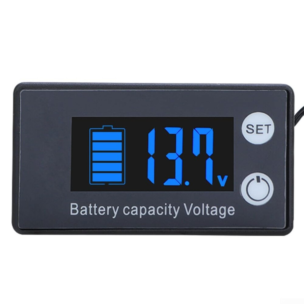 Dc770v Battery Capacity Tester And Digital Voltmeter For Cars Motorcycles, Backlight, Works With Liion Leadacid Lifepo4 Blue 9187378540114