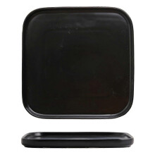 Black Square Dinner Plates 6 Inch Set of 2 for Kitchen and Restaurant Use, Durable Ceramic Tableware