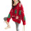 (Red) Sweater Women Tree Pattern Sweater Knitted O-neck Sweater 1