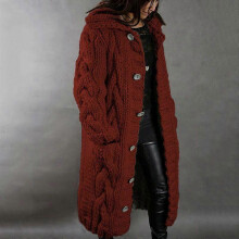 (L,Wine Red)Plus-Size Sweater, Coat, Fashionable Sweater, Women's Knitted Sweater