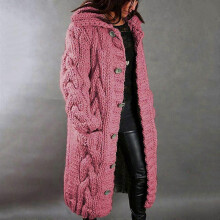 (S,Pink Color)Plus-Size Sweater, Coat, Fashionable Sweater, Women's Knitted Sweater