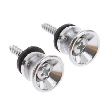Guitar Parts - 2pcs Metal Guitar Strap Nails, Bass Ukulele Tail Lock Pins, Gold Color, Size 1, Strap Buckle Button