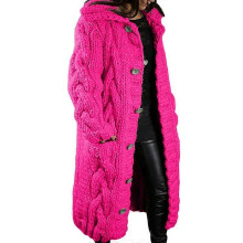 (3XL,Rose Red)Plus-Size Sweater, Coat, Fashionable Sweater, Women's Knitted Sweater