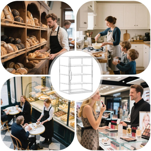 Bread Storage Container, FourTier Clear Acrylic Bread Box, Airtight Kitchen Pantry Organizer 2