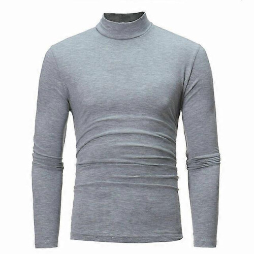 (XL,Light Grey)sweater  Gothic Men Turtelneck Sweater