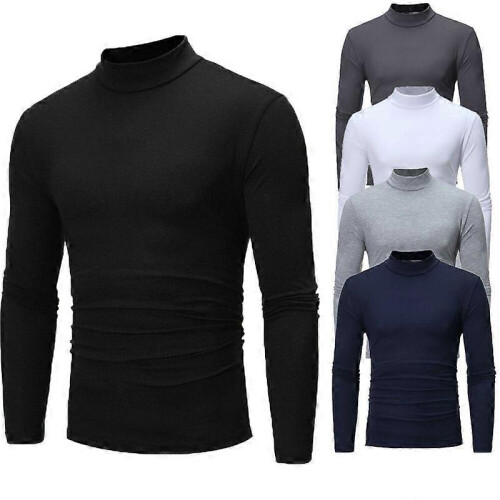 (XXL,Black)sweater  Gothic Men Turtelneck Sweater 1