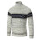 (xl,khaki)Sweater Men's Fleece Thick Turtleneck Sweater Lapel Pullover Splicing Sweater 1