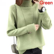 (1pc,Green)Women Warm Turtleneck Sweater Jumper Women Sweaters Pullovers Knitted Sweater