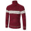(xxl,red)Sweater Men's Fleece Thick Turtleneck Sweater Lapel Pullover Splicing Sweater 1
