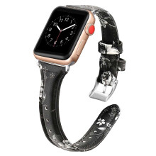 Kompatibelt Apple Watch-armband, äkta läder, modern design, bekvämt att bära för Apple Watch-serien 5 4 3 2 1