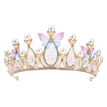 Accessoires für Abschlussbälle und Partys, Kristallprinzessinnen-Tiaras für Blumenmädchen bei Hochzeiten, funkelnde Strasssteine auf robustem