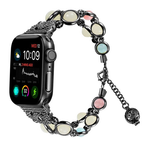 Χειροποίητο λουράκι ελαστικό για Apple Watch, χειροποίητο τιρκουάζ χάντρες boho με