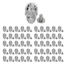 DIY klinknagelaccessoires Punk doodskop studs, skelet spook klinknagel doodskop snelle klinknagels en studs metalen dubbele dop compressie klinknagel