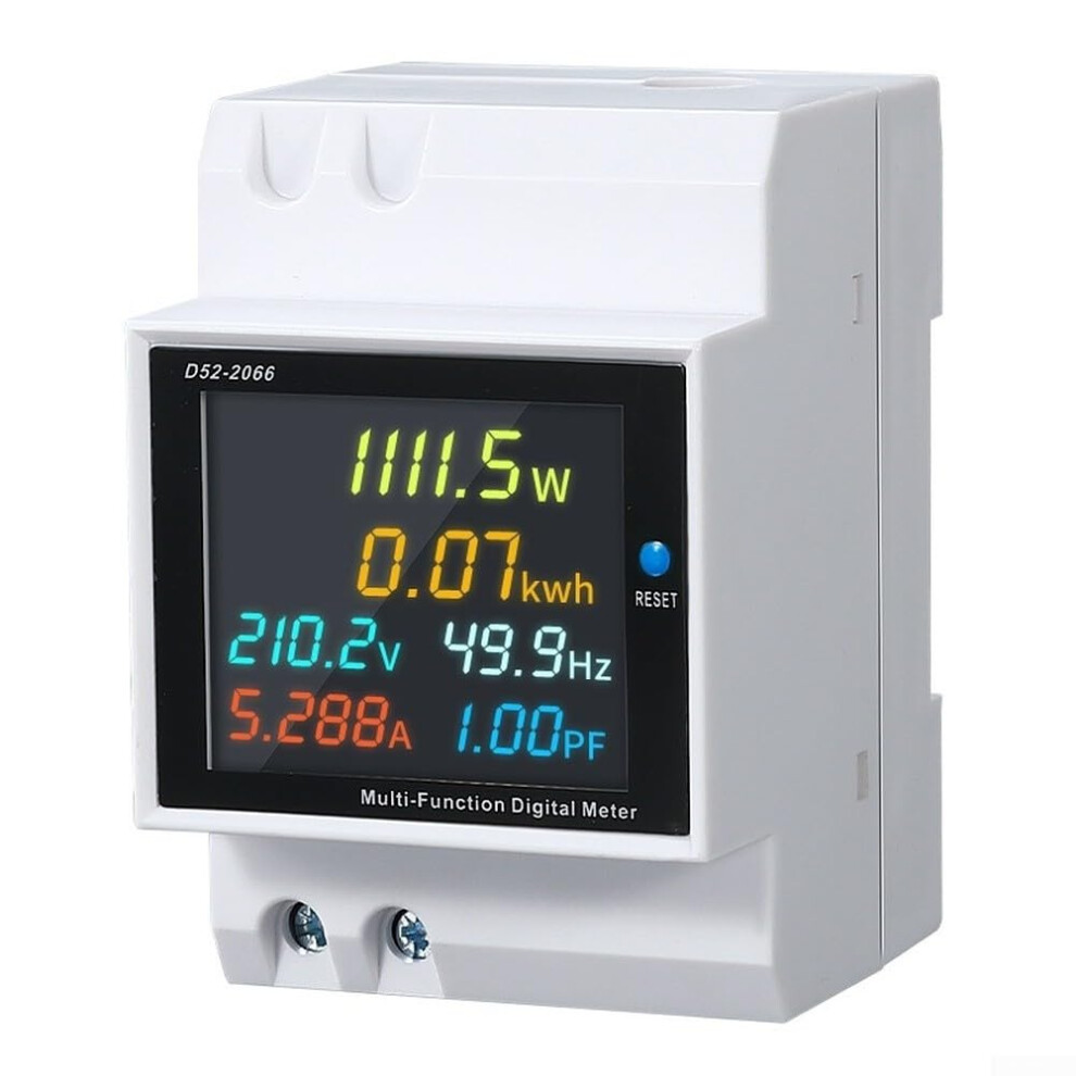 Energy Meter For Home Singlephase Din Rail 220V Digital Meter With Lcd Display Wifi Enabled Realtime Usage Tracking (A) 9187378540497