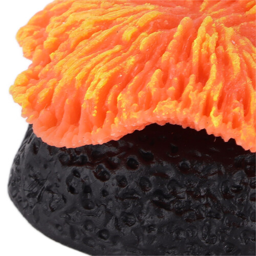 Artificial Sawgrass Aquarium Decoration, Silicone, Orange, 3.7cm Base 1