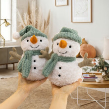 (Snowman,25cm)Christmas Snowman Plush Toy 25cm Fluffy Lamb Plush Doll Holiday Limited Edition Gift Decoration Soft Cute Ornament