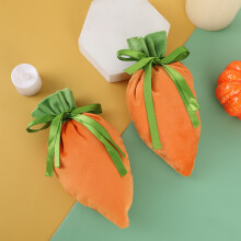 (Orange ears, 12x19cm) Easter Egg Bunny Carrot Candy Bags, Party Favor Bags, Reusable Gift Bags for Easter Decorations, 10 Pack