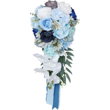 Wedding Bouquets for Bride and Bridesmaids, Water Drop Design, Elegant Throwing Flowers for Ceremony and Party