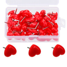50/100/150Pcs Heart Push Pins Notice Board Thumb Tacks-50 red