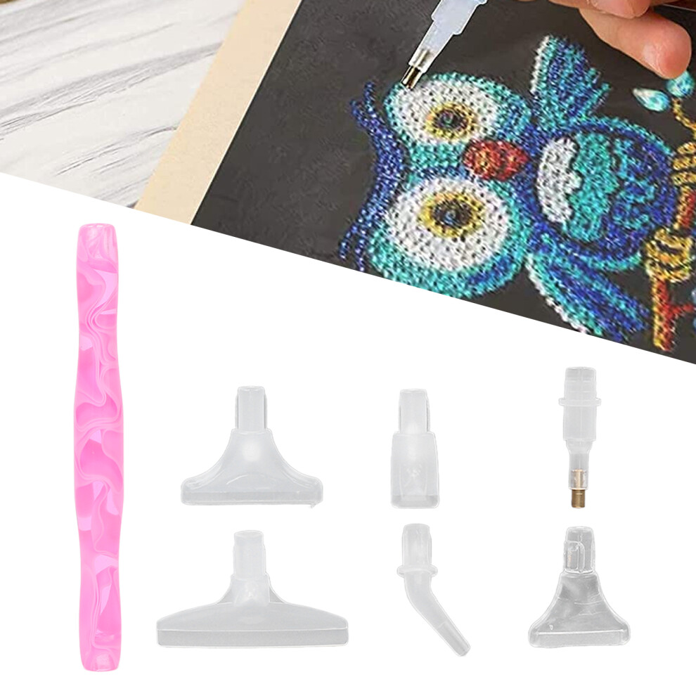 Pink Rhinestone Nail Art Drill Pen With 6 Replacements Â Diy Jewelry & Nail Tip
