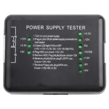 Cyfrowy tester zasilania dla komputerów PC ATX ITX TFX SATA HDD, alarm dźwiękowy, wyświetlacz LCD napięcia, narzędzie diagnostyczne