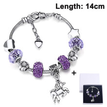 Verstelbare armband met slangenketting, aanpasbare kralen met glanzende kristallen, klaar om cadeau te geven aan haar.
