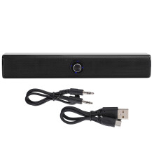 Głośniki komputerowe zasilane przez USB, dynamiczny soundbar stereo z wzmocnionym basem i cyfrowym pokrętłem głośności do komputerów