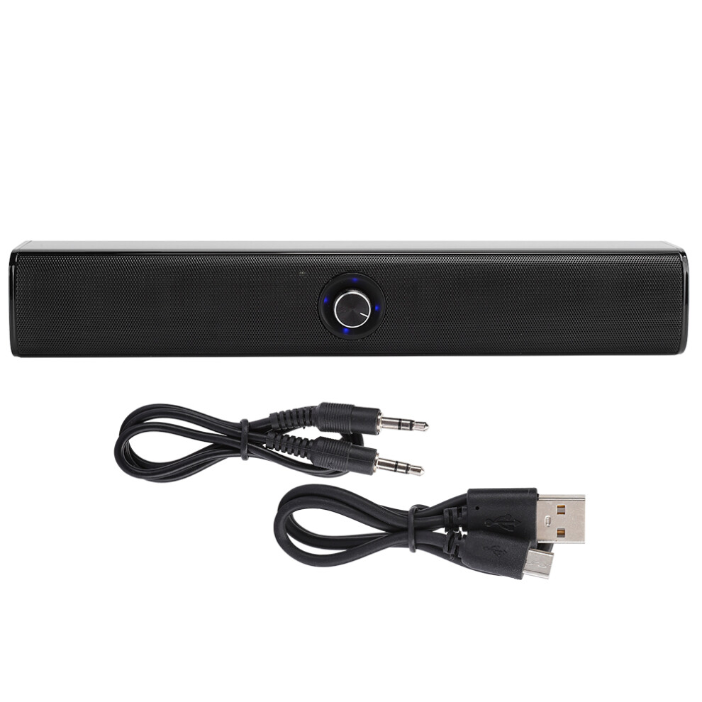 Wired Pc Speakers With Dynamic Rgb Lighting, Noiseless Stereo Soundbar Featuring Plug And Play Functionality For Desktop And Laptop Users 9159805540011