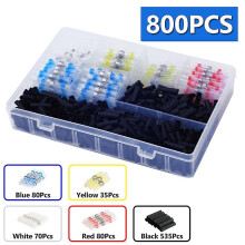 800pcs Waterproof Heat Shrink Butt Crimp Terminals Solder Seal Conectores Electrical Wire Cable Spli
