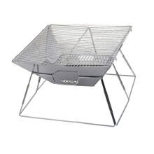 Portable Charcoal Grill Stainless Steel BBQ, Folding Tabletop for Camping, Picnic and Outdoor Cooking