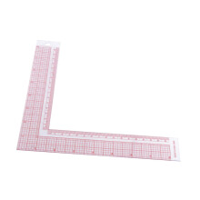Tailor Sewing Ruler LSquare Clothing Ruler with Accurate Measurement Grid and Clear Red Scale for Dressmaking