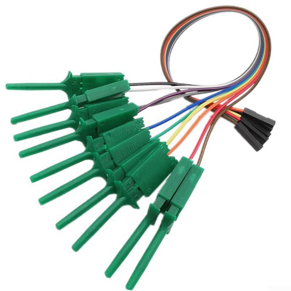20 Pin Female Logic Analyzer Cable Clamp Probe Kit 20Cm Green Test Hook Clip Set For Circuit Testing Equipment 9382693492647