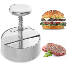 Burger Press, Adjustable Stainless Stainless Steel Press To Hamburger, for Holidays, Dinners, Barbec