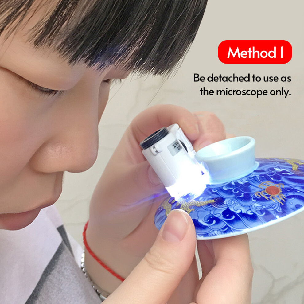 Smartphone Microscope 100X With Clip Led & Uv Detector Light 7901377179074