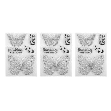 Dekorative Stempel für Briefumschläge und Notizbücher, Schmetterlingsmotiv, transparente Silikonstempel mit leicht zu reinigender Oberfläche,