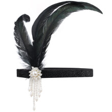 Accesorii de păr pentru femei, accesorii de păr cu pene, tematică Gatsby, pentru flapper, cu design vintage din anii 1920, finisaj elegant și