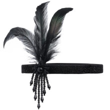 Accesorii de păr pentru femei, accesorii de păr cu pene, tematică Gatsby, pentru flapper, cu design vintage din anii 1920, finisaj elegant și