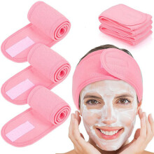 Faixa de cabelo lavável para maquilhagem, ideal para amantes da beleza. Faixa de cabelo para spa com garantia antiderrapante, tecido atoalhado