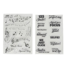 Transparente Stempel für DIY-Scrapbooking, unzählige kreative Kombinationsmöglichkeiten, Musiknoten-Gummistempel für Kartenherstellung,
