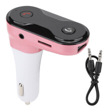 Bluetooth FM-sender til bil, trådløs håndfri opkald, musikstreamingenhed med støjdæmpning og dobbelt USB-oplader, kompatibel med alle