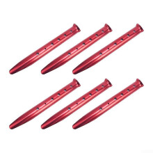 U Shaped Aluminum Tent Stakes Set of 6 Red Durable Beach Camping Accessories Lightweight and Portable