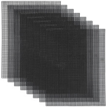 8Pcs Plastic Mesh Canvas Sheets 13.6x10.3in Black Plastic Needlepoint Canvas for DIY Crafts and Embroidery