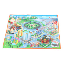 Tapete Educativo Infantil com Tema de Trânsito, para Interação entre Pais e Filhos, com Desenhos Animados Vibrantes, Dobrável, Resistente e