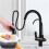 PullDown Kitchen Faucet 360 Degree Rotation Water Filter Easy Installation Flexible Sprayer Nero Black Modern Design 5