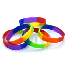 Set de brățări LGBT Pride, brățări din silicon cu design curcubeu pentru susținerea LGBT, cu potrivire confortabilă și elastică, benzi de