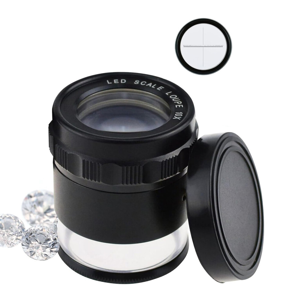 10X Optical Glass Magnifier with Detachable Reticle Scale, Perfect for Enthusiasts Seeking Precision and Brightness in Their Close Work and Hobby Acti